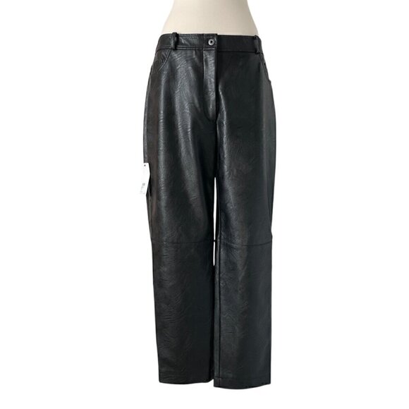 Stella McCartney Hailey Vegan Leather Pants Black EU 44 Wide Leg Designer - Picture 10 of 10